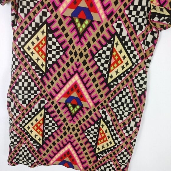 Mara Hoffman Geometric Checkered Print Pointe Shif - Picture 2 of 6